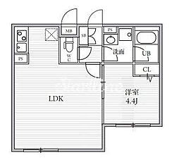 THE PALMS 大島 4階1LDKの間取り