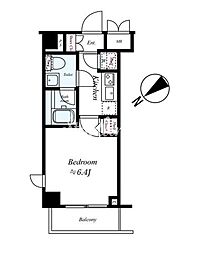 ドルチェ東京押上ツインズ壱番館 6階1Kの間取り