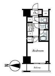 スパシエジーベック亀戸 5階1Kの間取り