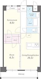チェスナット西大島 1SLDKの間取図画像
