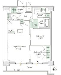 ワンルーフレジデンス亀戸 2LDKの間取図画像