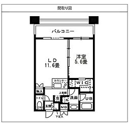 レジディア錦糸町 1LDKの間取図画像