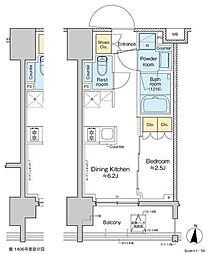 プラウドフラット亀戸ステーションPLACE 1DKの間取図画像