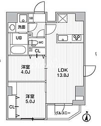 エスレジデンス亀戸バーム(S-RESIDENCE亀戸balm) 2LDKの間取図画像
