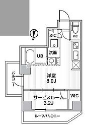 エスレジデンス亀戸バーム(S-RESIDENCE亀戸balm) ワンルームの間取図画像