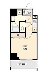 リテラス大島 1Kの間取図画像
