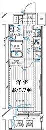 レガリス亀戸 1Kの間取図画像