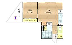 アリーチェ亀戸 1LDKの間取図画像