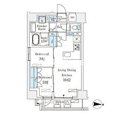 スタンズ亀戸(STANDZ亀戸) 2LDKの間取図画像