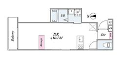 シエルト亀戸 1DKの間取図画像