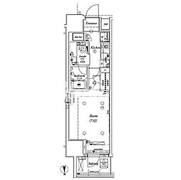 REARTE亀戸 1Kの間取図画像