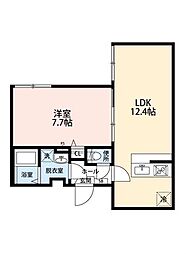 東武伊勢崎線 五反野駅 徒歩7分の賃貸マンション 1階1LDKの間取り