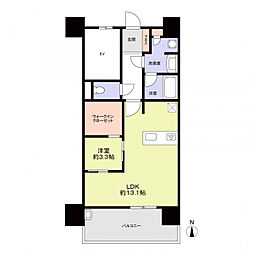 デュ・レジア大濠 1LDKの間取図画像