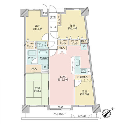 間取り コアマンション和白東パセオ 8階/-