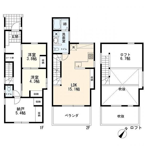 間取図 2SLDK+ロフト