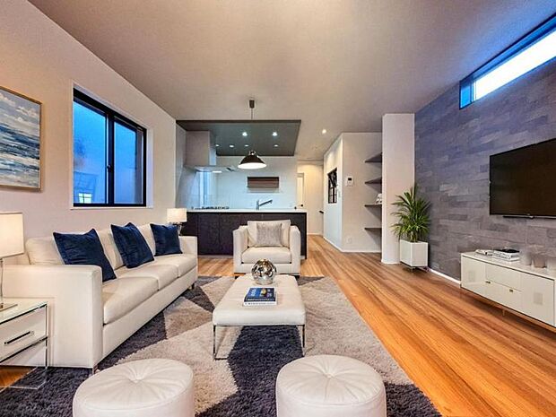 リビング(配置してある家具はCGによるイメージです)LDK18帖 時代が経っても変わらない居住性の高さと、いつまでも色褪せず住む毎に親しみ深くなるデザイン。