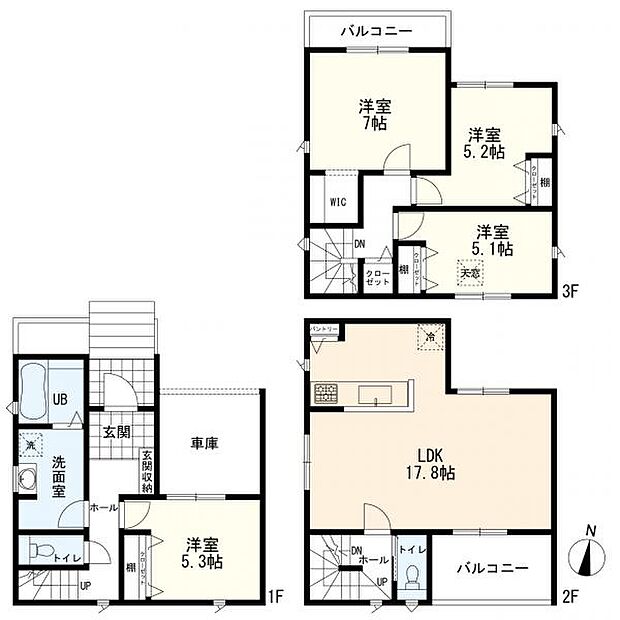 4LDK+カーポート 1号棟