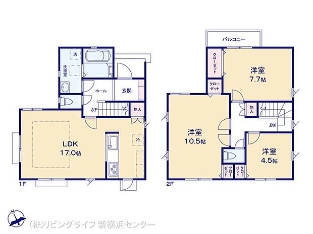 3ＬＤＫ＋カースペース2台分　Ａ号棟
