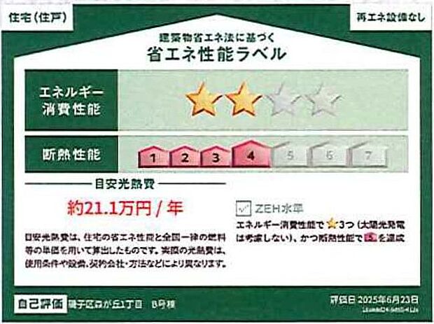 B号棟 省エネ性能ラベル