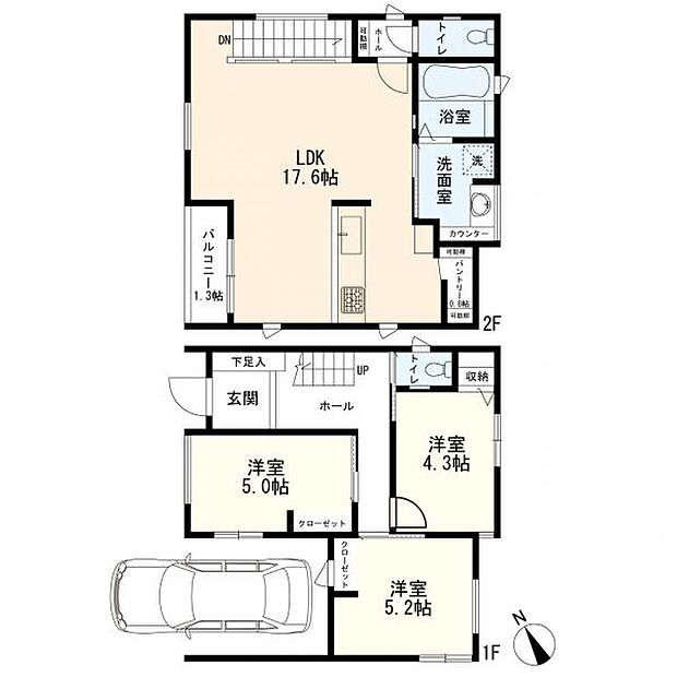 3LDK+カーポート 1号棟
