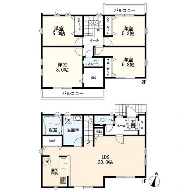 2号棟間取り（4LDK+SIC）