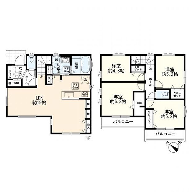 2号棟間取図 4LDK