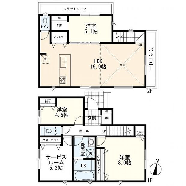 3SLDK+カースペース2台分 2号棟