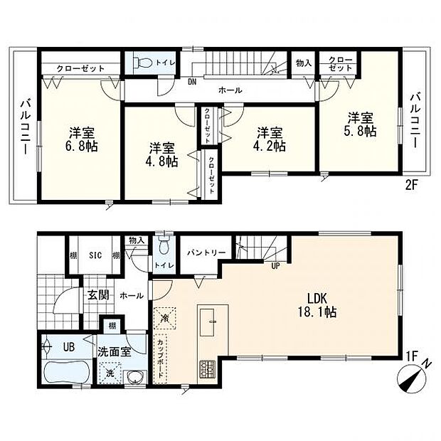 2号棟 4LDK+SIC+PANTRY