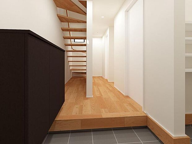 玄関内観パース