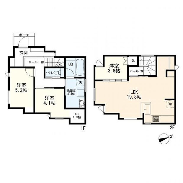 間取図　3ｌＤＫ