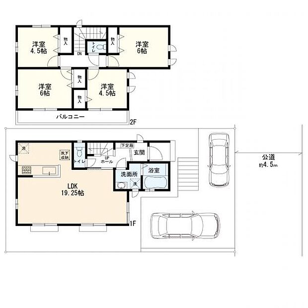 4ＬＤＫ＋カースペース2台分　Ｂ号棟