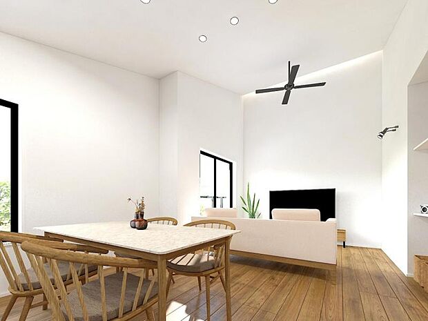 リビング内観パース