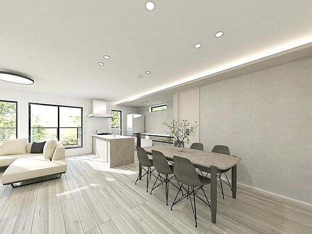 リビング内観パース