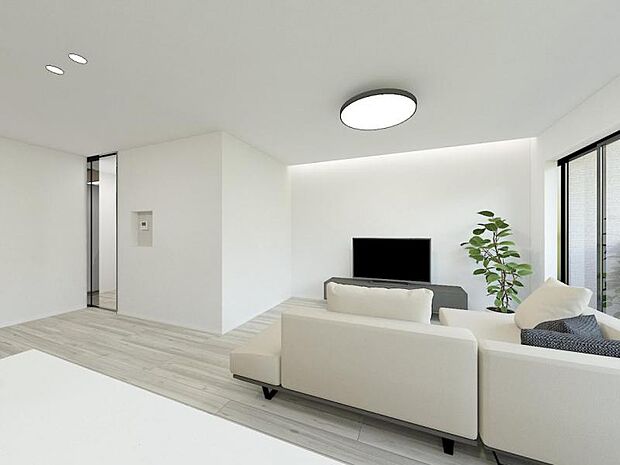 リビング内観パース