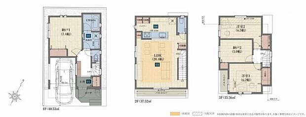 間取図　2LDK＋2S