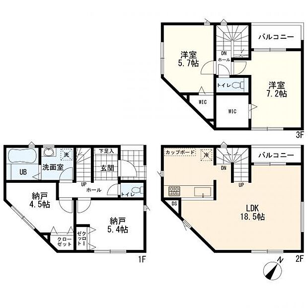 2号棟　2ＬＤＫ＋2Ｓ
