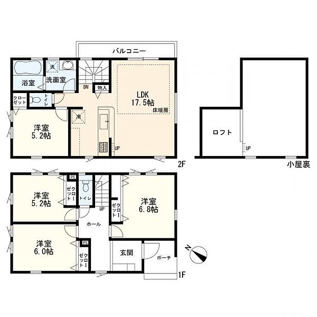 2号棟間取図(4LDK)