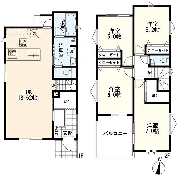 1号棟間取図 4LDK