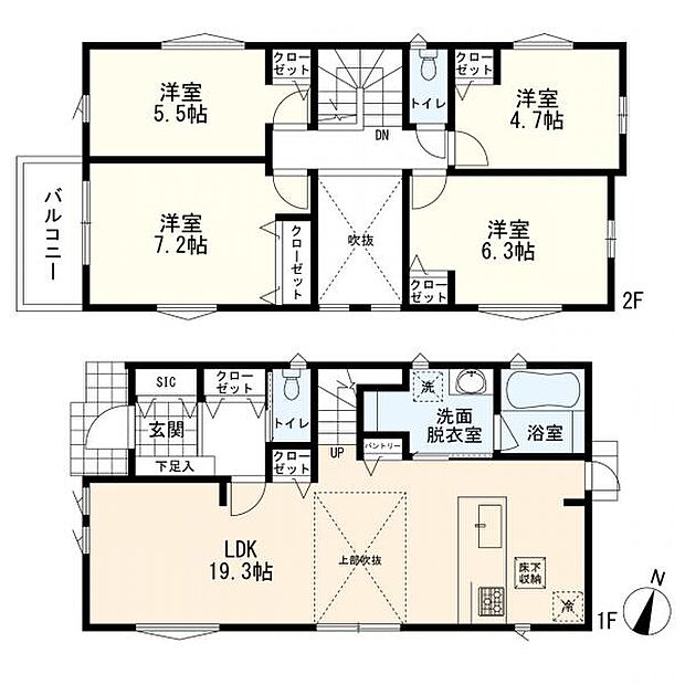 4ＬＤＫ＋カースペース2台分　2号棟
