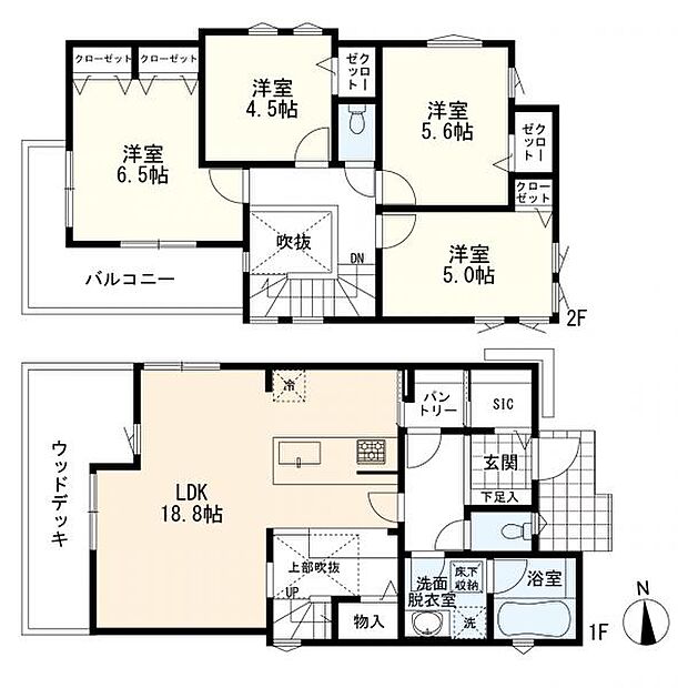 4LDK+カースペース 1号棟