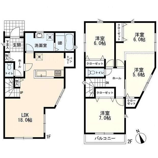 1号棟間取図 4LDK