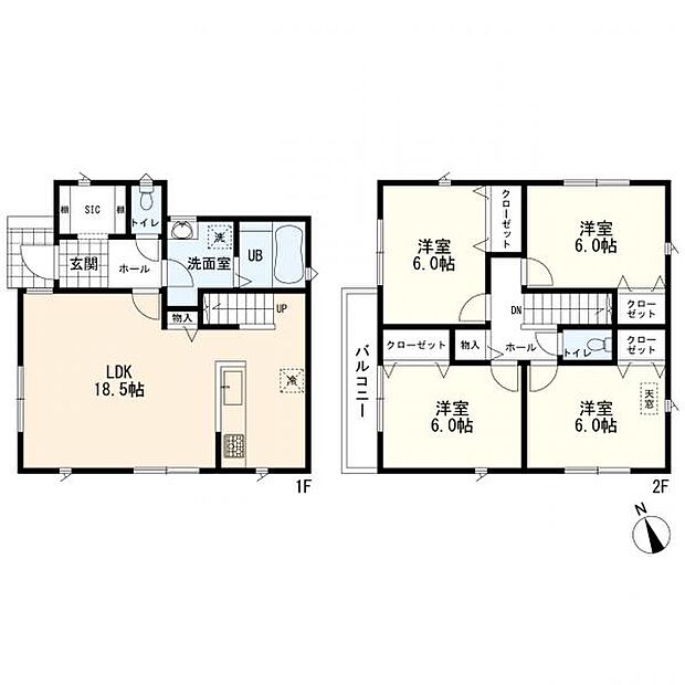 2号棟間取図　4ＬＤＫ