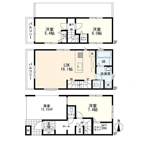 建物参考プラン　3LDK、98.40ｍ2、建物価格1800万円（税込）