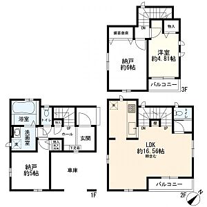 間取り:間取図 1LDK+2S+車庫 間取り:間取図 1LDK+2S+車庫