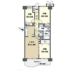 アークビュー金沢八景 3LDKの間取図画像