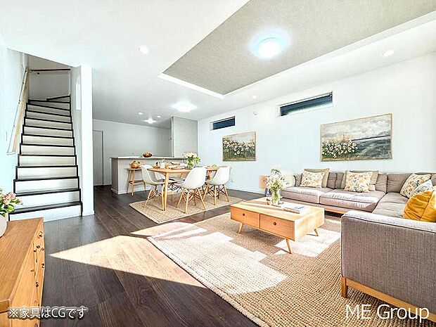 リビングイン階段を採用!コミュニケーションが取りやすいですね