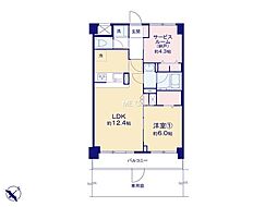 ホーユウパレス衣笠公園 1SLDKの間取図画像