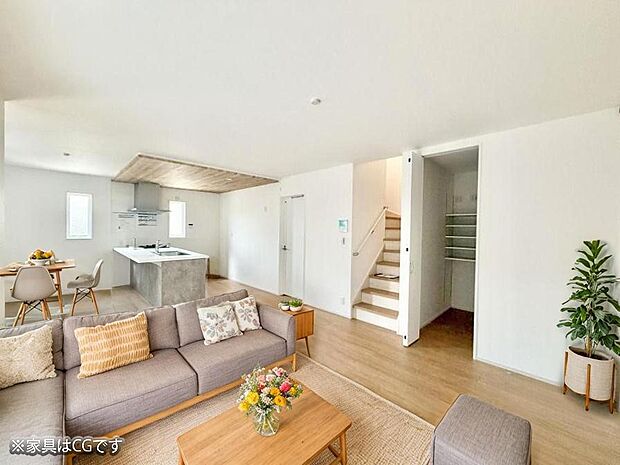 リビングイン階段を採用!コミュニケーションが取りやすいですね