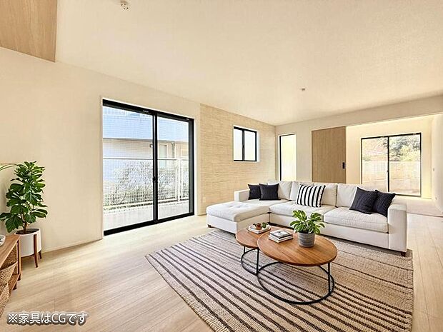 ■家族が自然と集まり、楽しい時間を過ごせるリビング