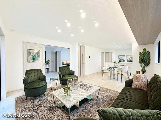 ■家具の配置がしやすく模様替えも楽しめる空間※家具はCGです